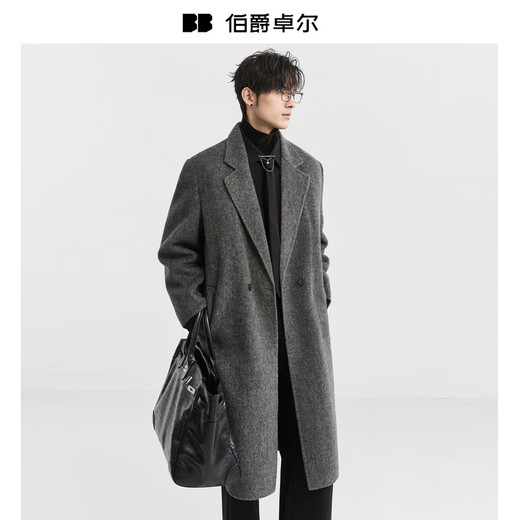 Piaget Zall Camel Hair Long Shoulder Pads Wool Double-sided Wool Coat Men's 2025 Autumn and Winter New Goose Down Liner Jacket Midnight Black Long Sleeve Liner Long Design XL (180)