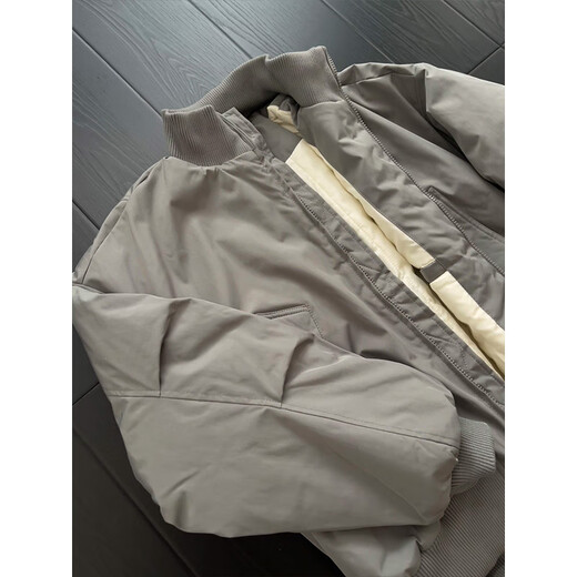 Jufeng Gray Cleanfit Flight Jacket Cotton Jacket Men's Winter Thickened Warm Cotton Jacket Short Profile Stand Collar Baseball Jacket Light Gray Cotton Upgraded M