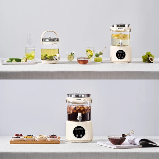 Aunt Mary's Healthy Pot Multi-functional Tea Maker Kettle Fully Automatic Household Large Capacity Constant Temperature Stewing Flower Tea Kettle Electric Kettle Off-White Kettle Free Tea Drain + Descaler*2 2.8L Long-lasting Heat Insulation Constant Temperature Healthy Flower Tea Kettle