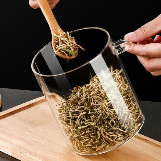 High borosilicate glass sealed jar moisture-proof tea can tea barrel large tea can storage tank glass jar sealed jar tea can 550ml 1 piece