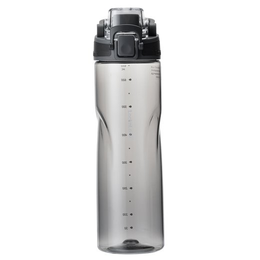 LOCK&LOCK Mermaid Line Plastic Sports Water Cup Summer Portable Water Bottle with Scale Handle Men and Women Water Cup 700ML Gray