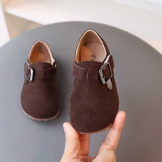 G.duck Little Yellow Duck Children's Shoes Girls' Leather Shoes Spring and Autumn 2025 New Children's Birkenstock Shoes Soft Sole Baby Shoes Small and Medium-sized Children's Single Shoes Yellow 33 Inner Length 20.2