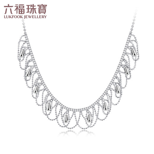 Lukfook Jewelry Platinum Necklace Lace Man Dance Platinum 950 Necklace Clavicle Chain Birthday Gift for Women Price Approximately 11.73g