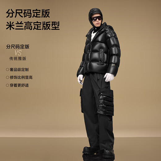 Gao Fan and Tian Xuning same style black gold goose down jacket Pioneer 5.0 five grid men's down jacket casual trendy bread jacket black L