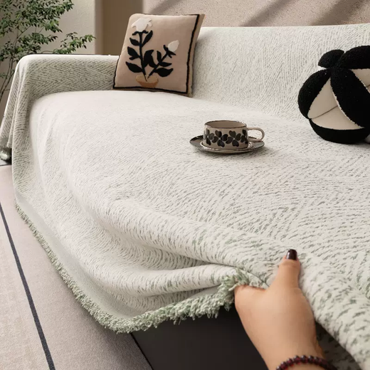 Fantasy high-end cotton leprosy all-season sofa cover anti-cat scratch sofa towel sofa cover sofa blanket sand Yaksi Green strictly controls quality and uses high-quality chenille baby touch 180x130cm recommended single seat without armrests