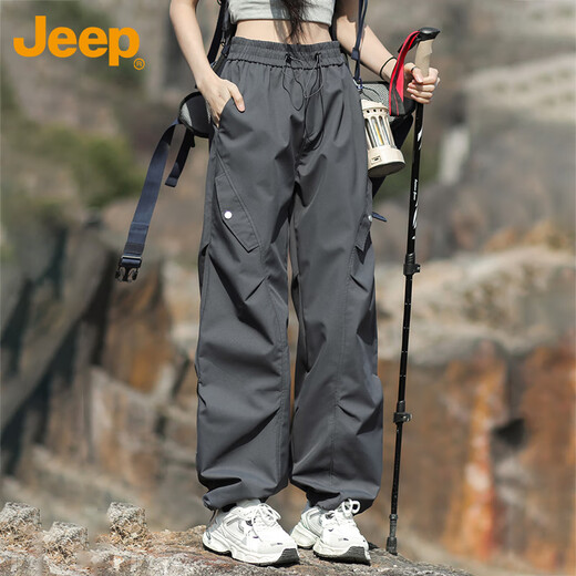 Jeep (JEEP) casual pants for men and women, autumn and winter loose work pants, three-in-one Teflon men's pants, starry night gray-single pants XL