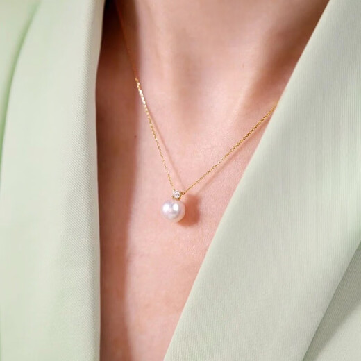 Yingxin 885mm Seawater Pearl Pendant Perfect Round Extremely Bright Princess Diana Flawed Heavenly White Translucent Powder 885mm 925 Silver