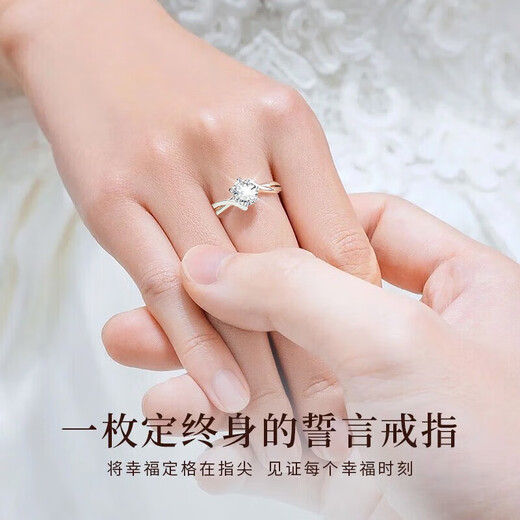 Moissanite diamond pure silver ring women's confession proposal engagement ring birthday anniversary gift for girlfriend and wife