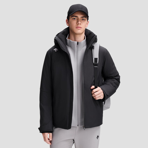 DESCENTE Descente SKI STYLE series sports and casual men's short waterproof and warm down jacket BK-black L (175/96A)