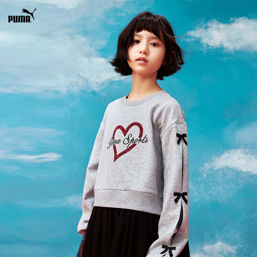 Puma (PUMA) Puma official new style children's clothing knitted dress sports casual style fashionable and sweet medium gray 00502 160