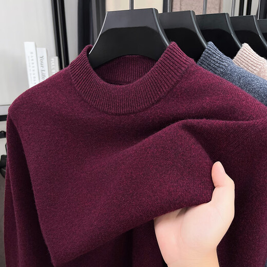 
100% wool men's thickened wool sweater for men in winter half-high neck warm sweater for middle-aged men pull-up base shirt BE-GHG900 black gray M (165) Recommended 90-125Jin [Jin equals 0.5 kg]