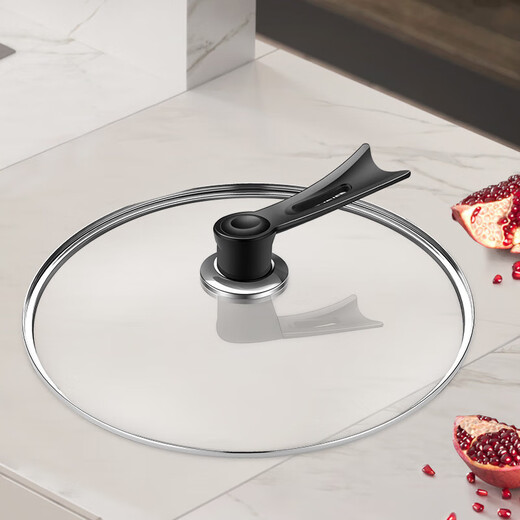Qinkai pot lid, tempered glass lid, stainless steel garden wok lid, pan lid, universal wok lid, thickened 23CM vertical lid