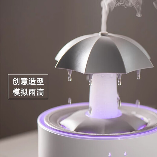 South Sandwich Aromatherapy Machine Automatic Spraying Machine Rotating Umbrella Water Drop Aromatherapy Machine Automatic Spraying Colorful Atmosphere Essential Oil Raining Sleep Aid Home Bedroom Humidifier Automatic Rotating Umbrella White Power Plug + 1 Bottle of Essential Oil + Remote Control + Colorful