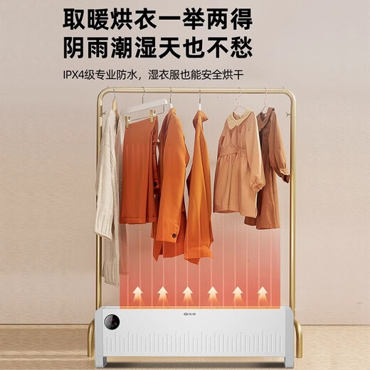 Pioneer (SINGFUN) baseboard heater household new electric heater whole house bedroom living room bathroom waterproof baseboard minimalist white wood graphene quick heating