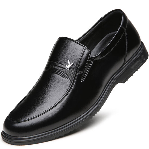 
Leather shoes for men in winter genuine leather men's business formal wear middle-aged and elderly dad's shoes casual plus velvet inner height-enhancing warm cotton shoes 9922 black regular style 38 price increase soon