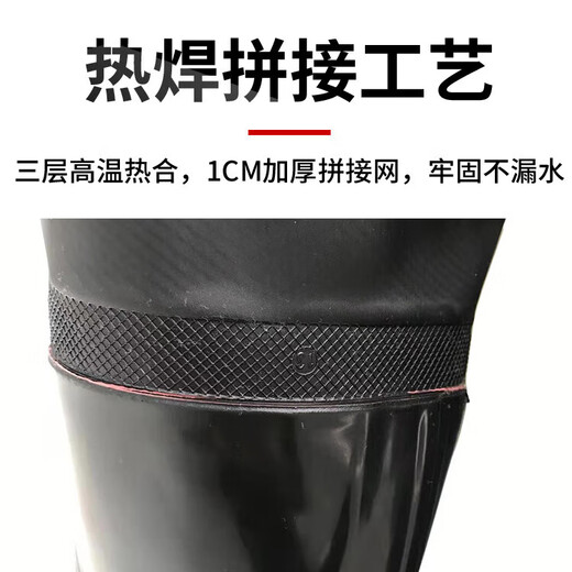 Wear-resistant waist-high waders, ultra-light, breathable, scratch-resistant, waterproof rain trousers with rain boots, lure wading pants, fishing jumpsuit, waist-high waders, yellow ribbed + extra thick 42