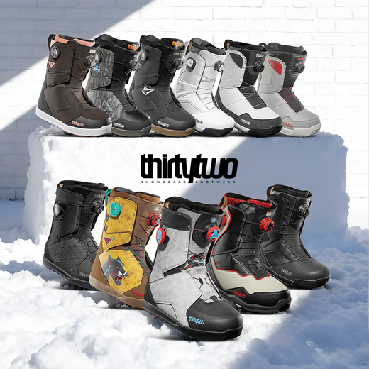 THIRTYTWO42 Ski 2526 Snowboard Snowboard Shoes Men's 32 Snowboard Equipment BOA Snow Shoes SHIFTY Single BOA Black and White 40