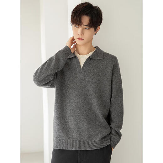 AX Armani Lazy and Relaxed Henley Collar Men's Sweater 2025 Spring and Autumn Versatile Pullover Sweater Jacket Black Black 2XL