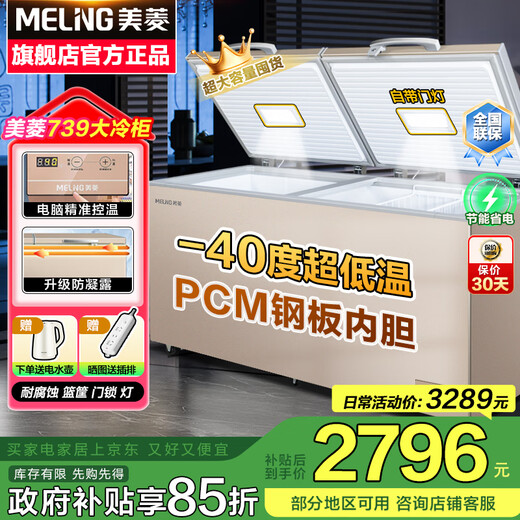 美菱零下40超低温419/529/739升冷藏冷冻转换家商用电控机控四/五面制冷囤货冷柜冰箱冰柜以旧换新补贴 739升【-40度深冷速冻】防凝露升级 739L