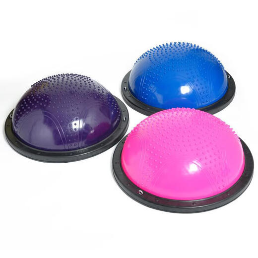 German wave speed ball semicircular balance ball yoga children's physical fitness training equipment fat burning Pilates foot pedal 46cm thread free tension rope - gray