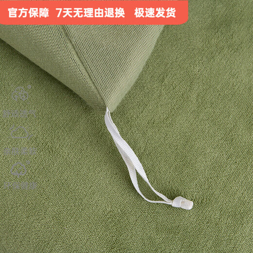 Mercury Series A Type Winter Thickened Carved Milk Four-piece Set Warm Coral Double-sided Velvet Plus Velvet Quilt Cover Sheet Bed Banana Leaf-Bean Green Antistatic + Thickened + No Shedding 1.8m Fitted Sheet Four-piece Set Antistatic + Thickened + No Shedding