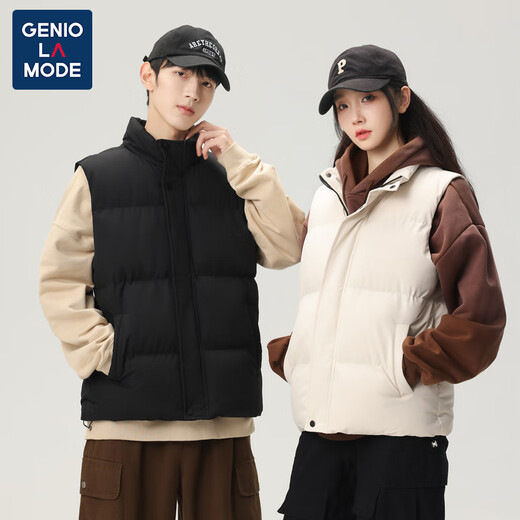 GENIOLAMODE品牌马甲男秋冬季外套男纯色立领坎肩保暖背心休闲棉服外套