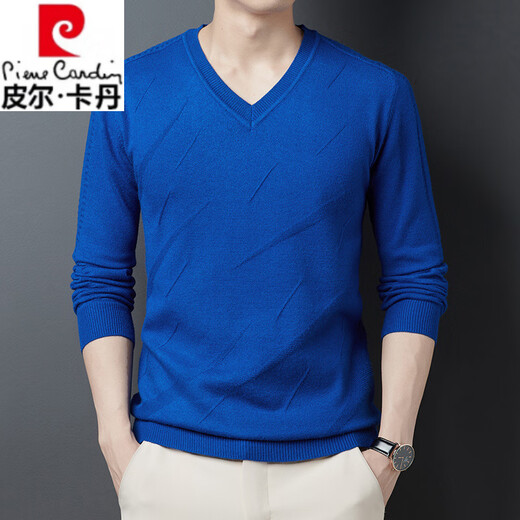 Pierre Cardin high-end knitted sweaters for men 2026 autumn new trendy inner V-neck sweater casual bottoming men's wear K11 black XL 175/52 recommended 140-155Jin Jin equals 0.5 kg