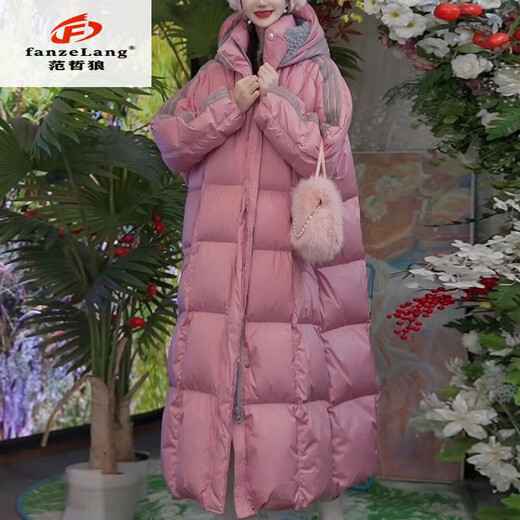 FanzELANG (FANZELANG) 400g down thickened cold-resistant 30-degree warm white duck down extreme cold down jacket for women 2026 winter long outdoor jacket leather powder M 101-120Jin Jin equal to 0.5 kg (prepared)