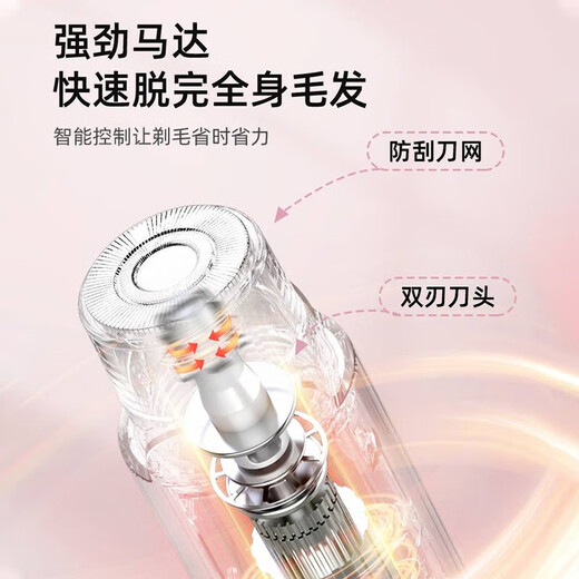 KONKA double-headed electric shaver for private parts, men and women, pubic and armpit hair removal device, hand hair, leg hair, lip hair, full body razor, armpit bikini shaving artifact trimmer, flagship model, Sakura Pink - powerful movement + safety blade + comfortable without leaving black spots