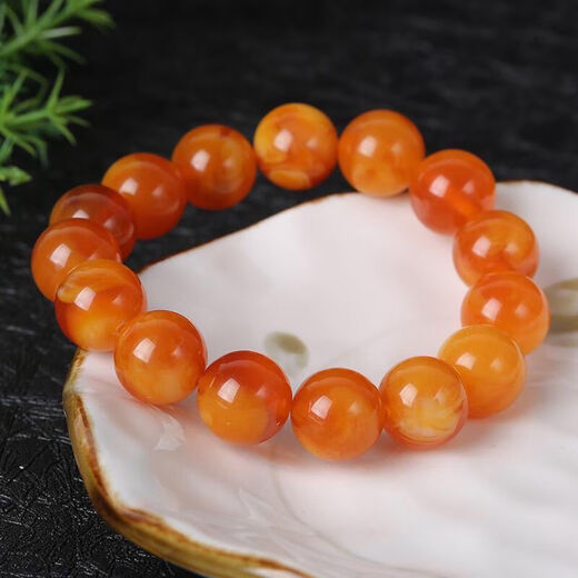 Kou Shiye New Natural Amber Russian Material Beeswax Chicken Oil Yellow Bracelet Beeswax Bracelet Authentic Hand-Held Comes with Certificate Old Wax 18mm (Magnificent Men's Style) Approximately 46 Grams