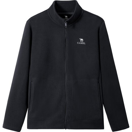 Camel Men's Anti-static Polar Fleece Jacket Men's Autumn and Winter High Weight Stand-up Collar Warm Fleece Jacket M15CA88078