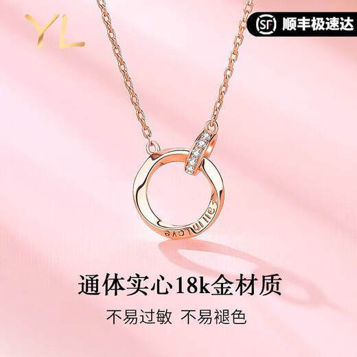 COISEE.YL Möbius strip 18K color gold necklace women's rose gold fashion jewelry Valentine's Day gift for girlfriend