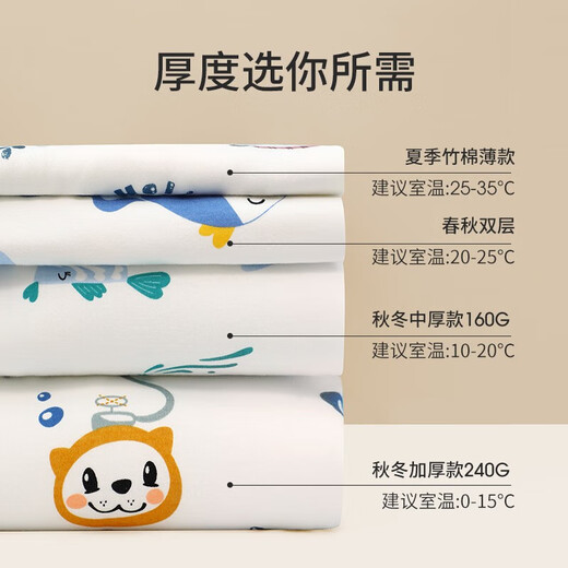 Dr. Colorful Infant and Toddler Split Leg Sleeping Bag Spring and Autumn Double Layer Pure Cotton Baby Anti-Kick Quilt Anti-Jumping M Size Pink for Children 1-3-6 Years Old