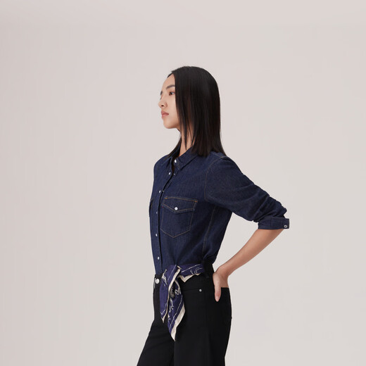 Levi s mall same style Levi's new women's American retro denim shirt 16786 dark blue M