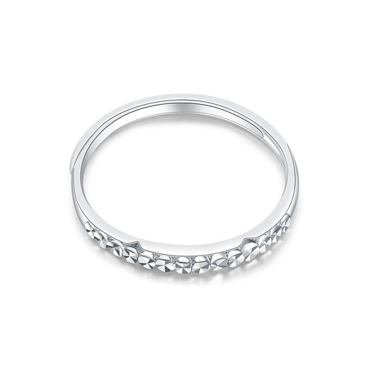 Mengjinyuan platinum ring with sparkling diamond pattern PT950 platinum open ring as a birthday gift for girlfriend, weighing about 2.45g