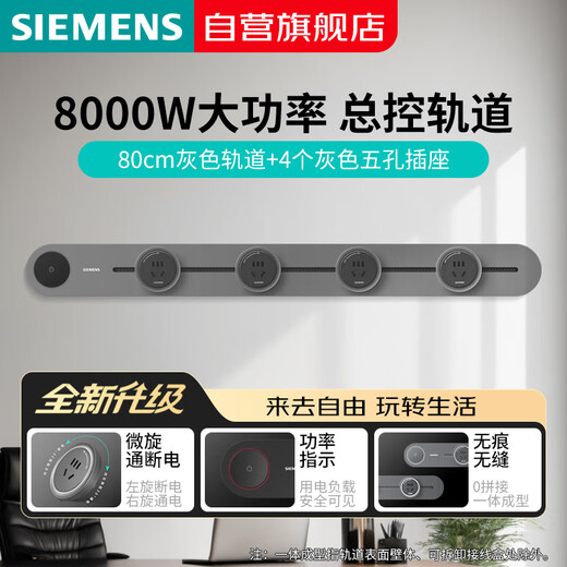 SIEMENS phare 8000W prise de rail en saillie avec carte enfichable de rail de commande principale gris 80cm + 4 module à cinq trous