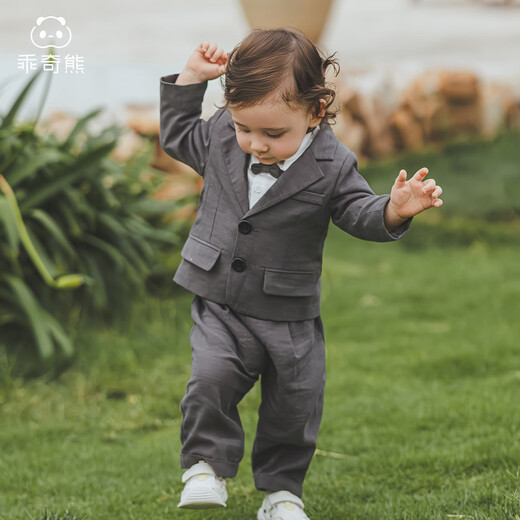 Guiqi Xiong Spring and Autumn Baby Boy's Western-style Suit Suit Children's Outing Split Two-piece Birthday and One-year-old Dress