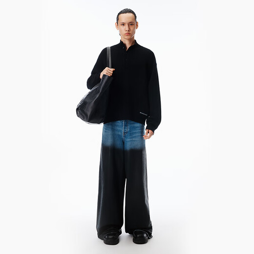 Alexander Wang new winter product alexanderwang Alexander Wang official men's henley long-sleeved top black black XS