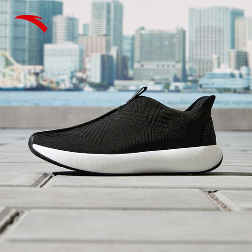 ANTA (ANTA) free shoes丨Slip-on light sports shoes for men spring new cushioning comfortable versatile comprehensive training shoes basic black-4 41