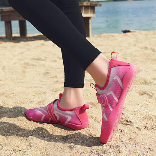 Beach wading shoes for men and women, outdoor rafting shoes, river tracing shoes, non-slip, anti-cut, quick-drying swimming and diving shoes, fitness yoga 732, dark blue orange 42