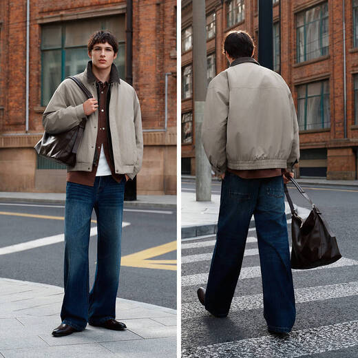 Semir cotton coat men's fake two-piece pilot stitched denim cotton coat 2025 oversize winter 109725112106