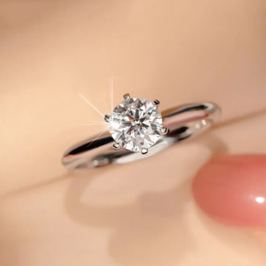 MZMZ platinum ring for women pt950 platinum proposal diamond ring engagement ring Valentine's Day birthday gift for girlfriend and wife local warehouse/next day delivery - light luxury six-claw diamond ring one carat