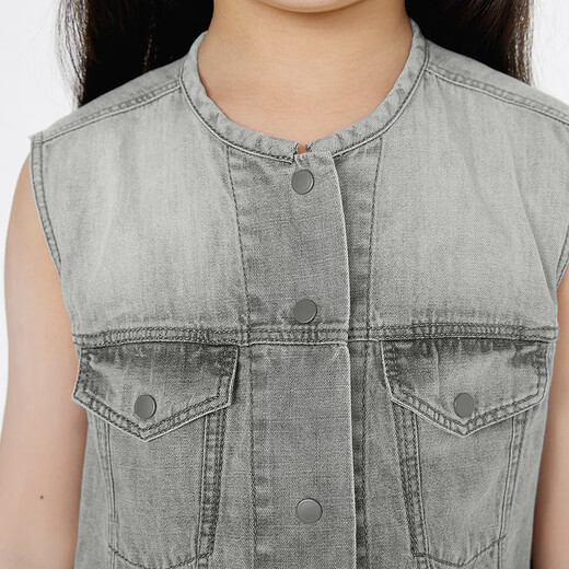 Jiangnan Buyi (JNBY) children's casual sleeveless shirt denim light blue 150