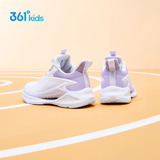 361°风透6.0儿童跑鞋25冬男女小中大童轻弹缓震旋钮运动鞋 紫35