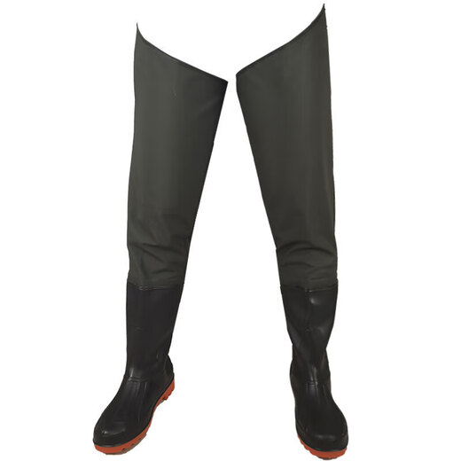 Waterproof planting boots, non-slip fishing shoes, fishing waders, thickened wading pants, fishing pants, fishing pants, khaki nylon fishing pants 45