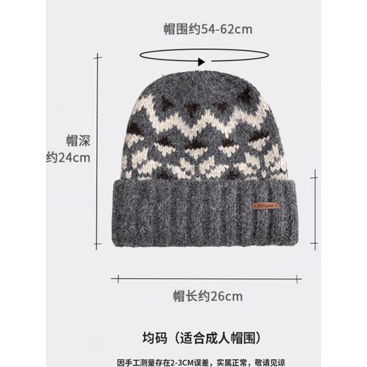 SOMUBAY (SOMUBAY) cold hat men's autumn and winter hat men's winter hat gray knitted hat boys' woolen hat winter trendy brand containing wool dark gray M (56-58cm)