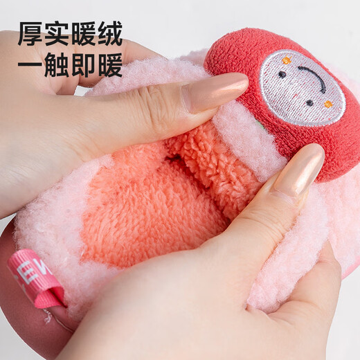 Pig Daddy Children's Slippers Autumn and Winter Boys Home Indoor Warm Anti-Slip Girls Baby Soft Bottom Children's Cotton Slippers Powder 20