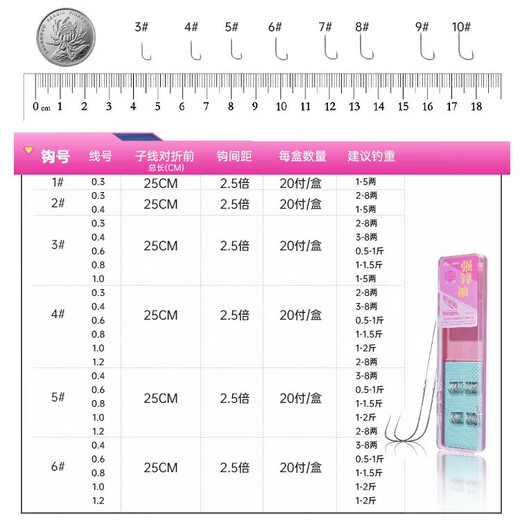 Strong front sleeve short sub-line double hook genuine super sensitive tied fishhook finished product strong pull black pit anti-winding sleeve hook with thorn hard front sleeve sub-line 0.4 hook No. 3