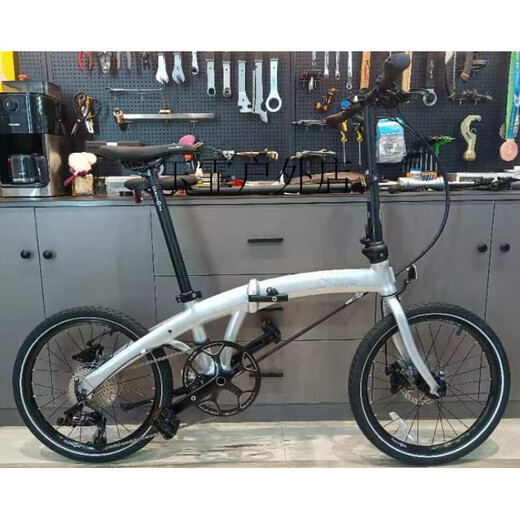 P10 folding bicycle new PAA003P10 disc brake 10-speed hollow integrated chainring black 20 inches _22 inches