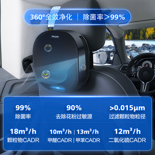 Philips car air purifier car deodorization car interior formaldehyde odor smoke removal GP5301 GP5301 comes standard with filter + 1 filter